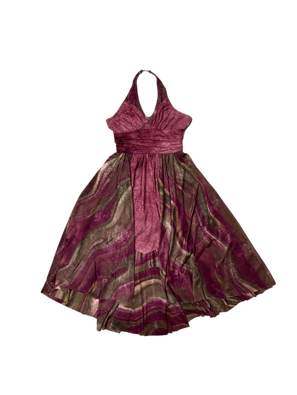 Y2K Fairy Whimsigoth Halter Dress Glitter Marbled High Low Dress XS S - Picture 2 of 8